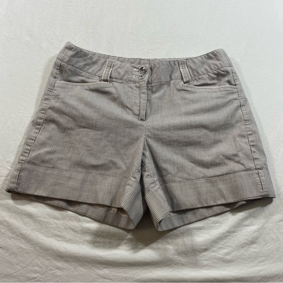 White House Black Market Pants - White House Black Market Shorts Stripe Gray Bermuda Shorts pockets